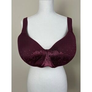Soma Stunning Support Full Coverage Underwire Bra 40DD Wine Burgundy Comfort